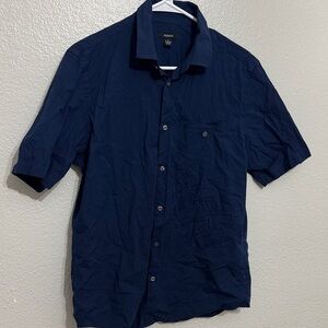 Alfani Men's Short-Sleeve Button-Down Shirt - Dark Blue